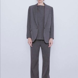 Zara OVERSIZED BLAZER WITH POCKETS Gray Marl
